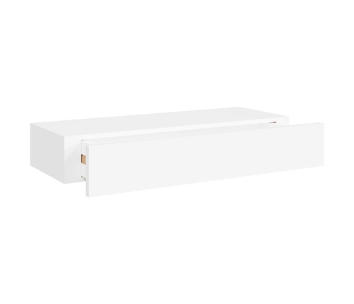 vidaXL Estante con cajón de pared MDF blanco 60x23,5x10 cm