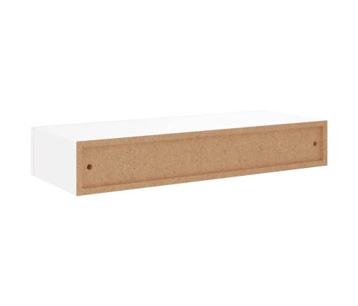 Estante con cajón de pared MDF blanco 60x23,5x10 cm