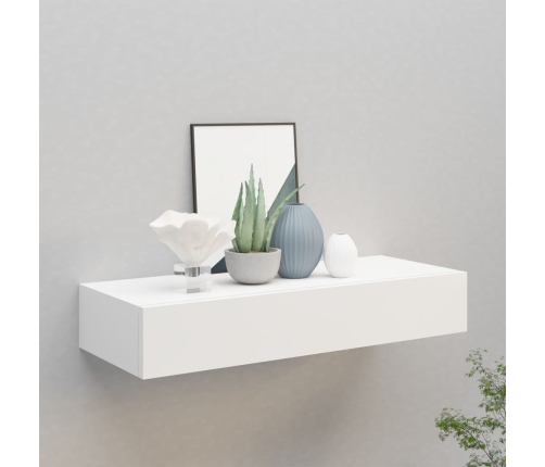 vidaXL Estante con cajón de pared MDF blanco 60x23,5x10 cm