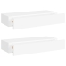 vidaXL Estantes de pared con cajón 2 uds MDF blanco 60x23,5x10 cm