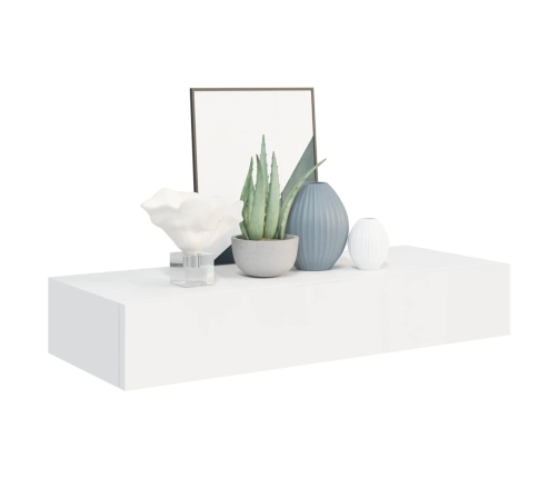 vidaXL Estantes de pared con cajón 2 uds MDF blanco 60x23,5x10 cm