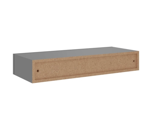 Estantes de pared con cajón 2 uds MDF gris 60x23,5x10 cm