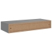 Estantes de pared con cajón 2 uds MDF gris 60x23,5x10 cm