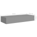 Estantes de pared con cajón 2 uds MDF gris 60x23,5x10 cm