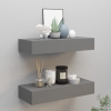 vidaXL Estantes de pared con cajón 2 uds MDF gris 60x23,5x10 cm