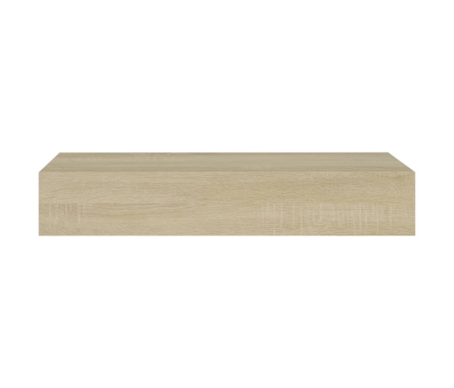 vidaXL Estante con cajón de pared MDF roble 60x23,5x10 cm