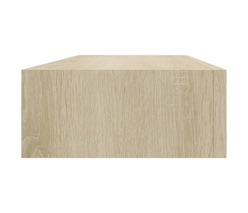 vidaXL Estante con cajón de pared MDF roble 60x23,5x10 cm