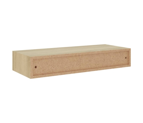 vidaXL Estante con cajón de pared MDF roble 60x23,5x10 cm