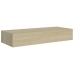 vidaXL Estantes de pared con cajón 2 uds MDF roble 60x23,5x10 cm