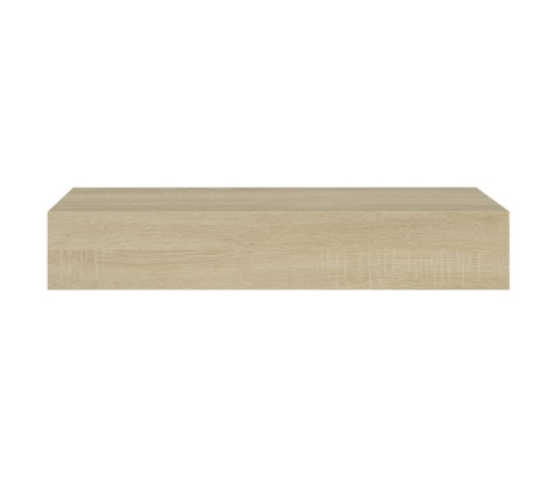 vidaXL Estantes de pared con cajón 2 uds MDF roble 60x23,5x10 cm