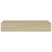 vidaXL Estantes de pared con cajón 2 uds MDF roble 60x23,5x10 cm