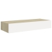 Estantes de pared con cajón 2 uds MDF roble/blanco 60x23,5x10cm