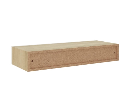 Estantes de pared con cajón 2 uds MDF roble/blanco 60x23,5x10cm