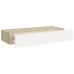 Estantes de pared con cajón 2 uds MDF roble/blanco 60x23,5x10cm