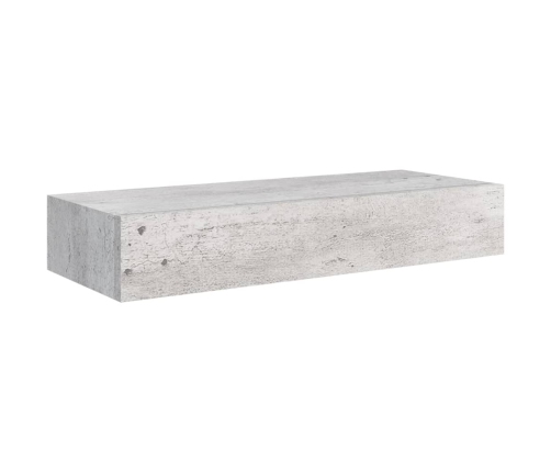 Estante de pared con cajón 2 uds MDF gris hormigón 60x23,5x10cm