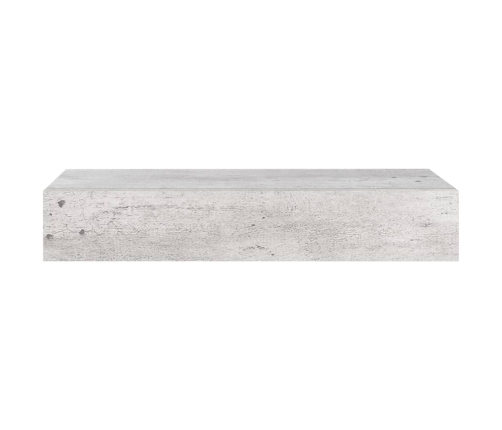 Estante de pared con cajón 2 uds MDF gris hormigón 60x23,5x10cm