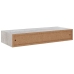 Estante de pared con cajón 2 uds MDF gris hormigón 60x23,5x10cm