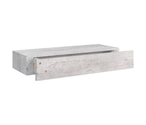 Estante de pared con cajón 2 uds MDF gris hormigón 60x23,5x10cm