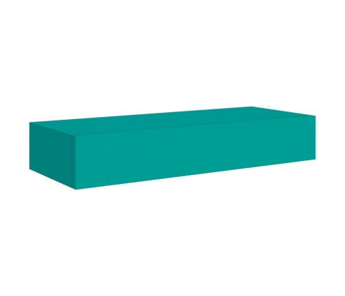 vidaXL Estantes de pared con cajón 2 uds MDF azul 60x23,5x10 cm