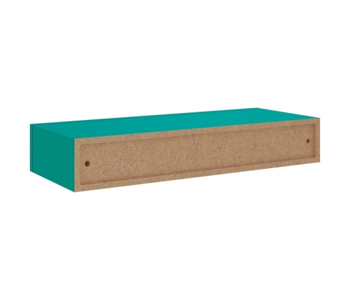 vidaXL Estantes de pared con cajón 2 uds MDF azul 60x23,5x10 cm