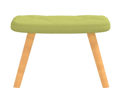 Silla de relajación con taburete de tela verde