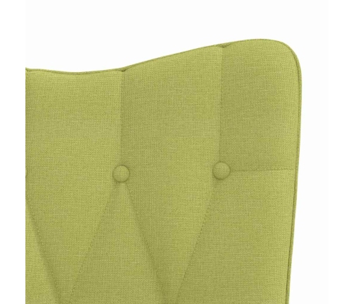 Silla de relajación con taburete de tela verde