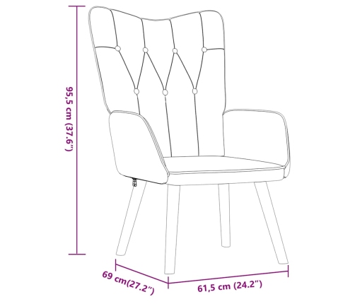 Silla de relajación taburete tela amarillo