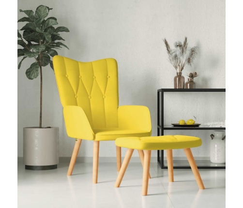 Silla de relajación taburete tela amarillo