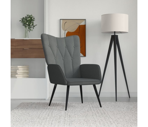 Sillón de relax de tela gris oscuro