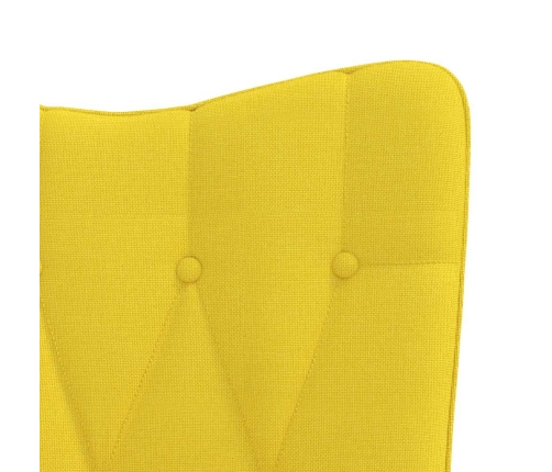 Silla mecedora de tela amarillo mostaza