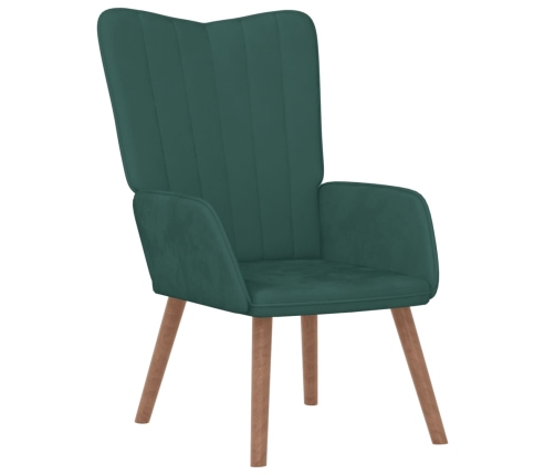 Silla de relajación de terciopelo verde oscuro