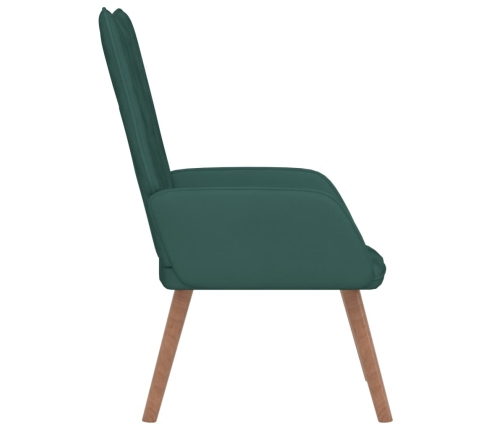 Silla de relajación de terciopelo verde oscuro