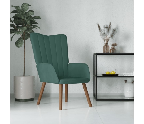 Silla de relajación de terciopelo verde oscuro