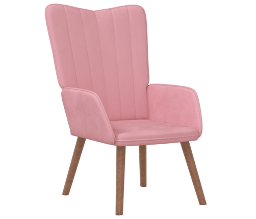 Sillón de relax de terciopelo rosa