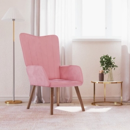 Sillón de relax de terciopelo rosa