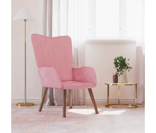 Sillón de relax de terciopelo rosa