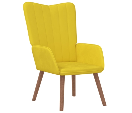 Sillón de relax de terciopelo amarillo mostaza