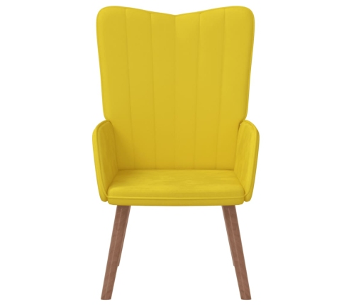 Sillón de relax de terciopelo amarillo mostaza