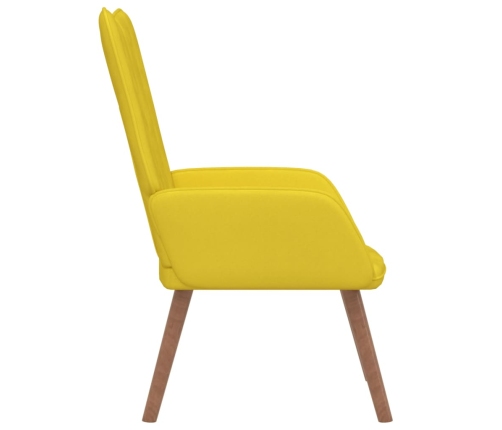 Sillón de relax de terciopelo amarillo mostaza