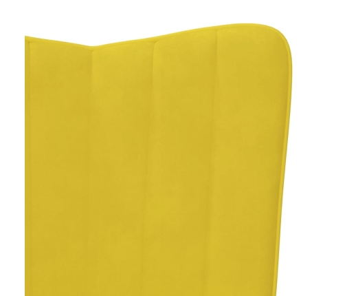 Sillón de relax de terciopelo amarillo mostaza