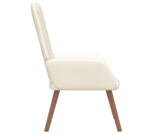 Sillón de relax de terciopelo blanco crema