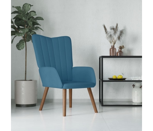 Sillón de relax de terciopelo azul