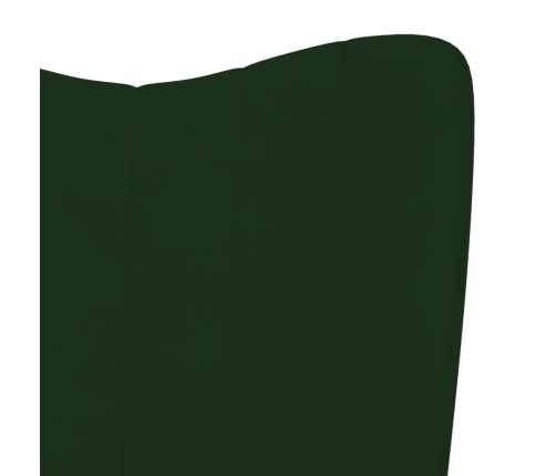 Sillón de relax con taburete terciopelo verde oscuro