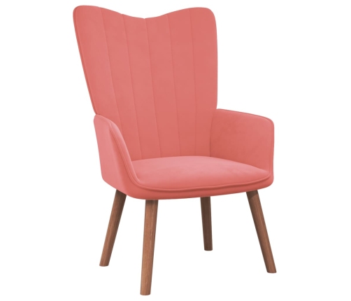 Sillón de relax con taburete terciopelo rosa