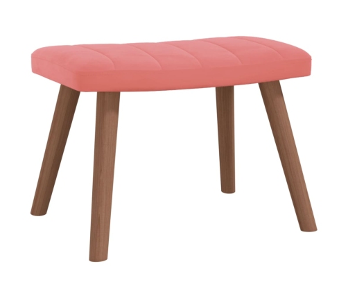 Sillón de relax con taburete terciopelo rosa