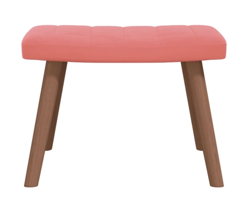 Sillón de relax con taburete terciopelo rosa