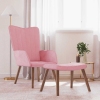 Sillón de relax con taburete terciopelo rosa