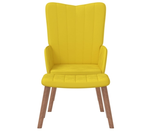 Sillón de relax con taburete terciopelo amarillo mostaza