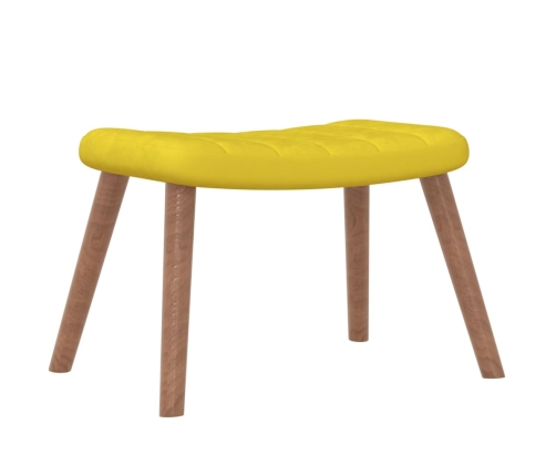 Sillón de relax con taburete terciopelo amarillo mostaza