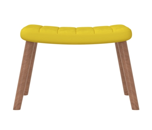 Sillón de relax con taburete terciopelo amarillo mostaza